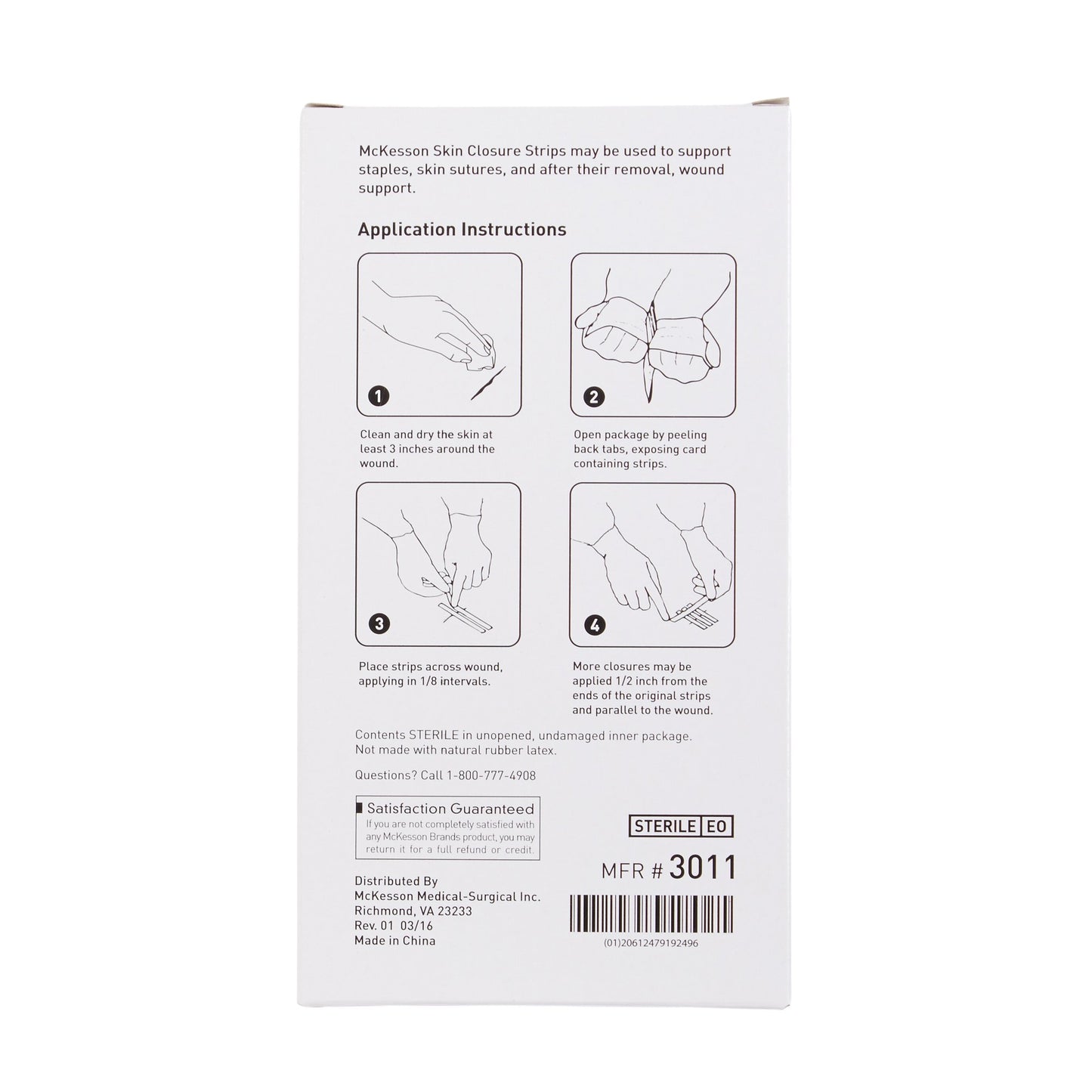 McKesson Skin Closure Reinforced Strip, 1 X 5 Inch