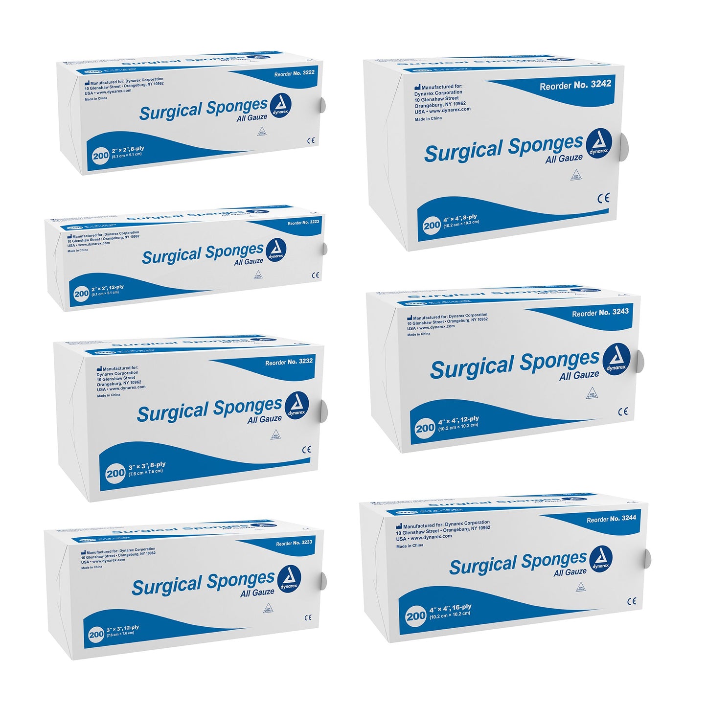 dynarex® Gauze Sponge, 4 x 4 Inch, 8-Ply
