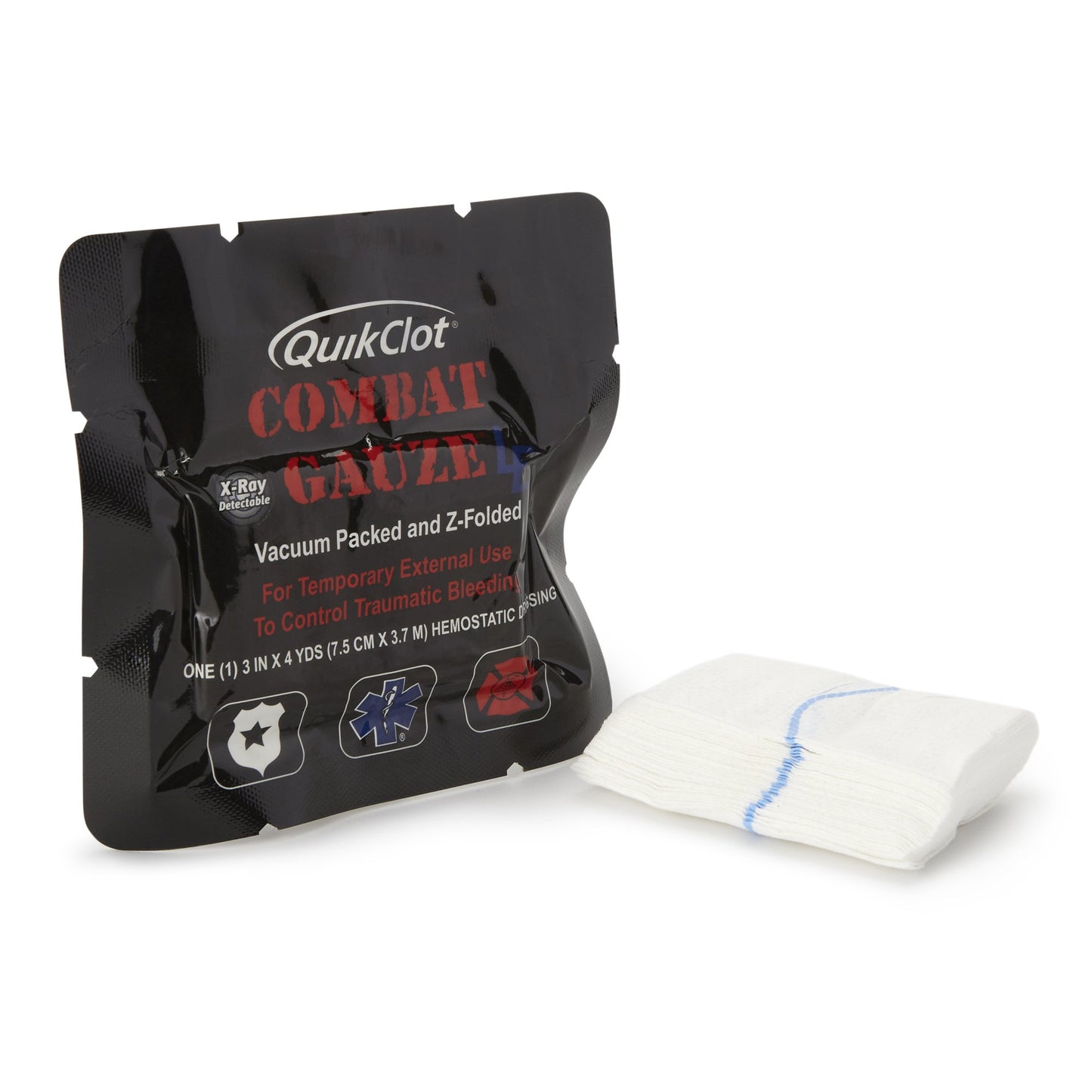 QuikClot Combat Gauze® LE Hemostatic Dressing, 3 Inch x 4 Yard