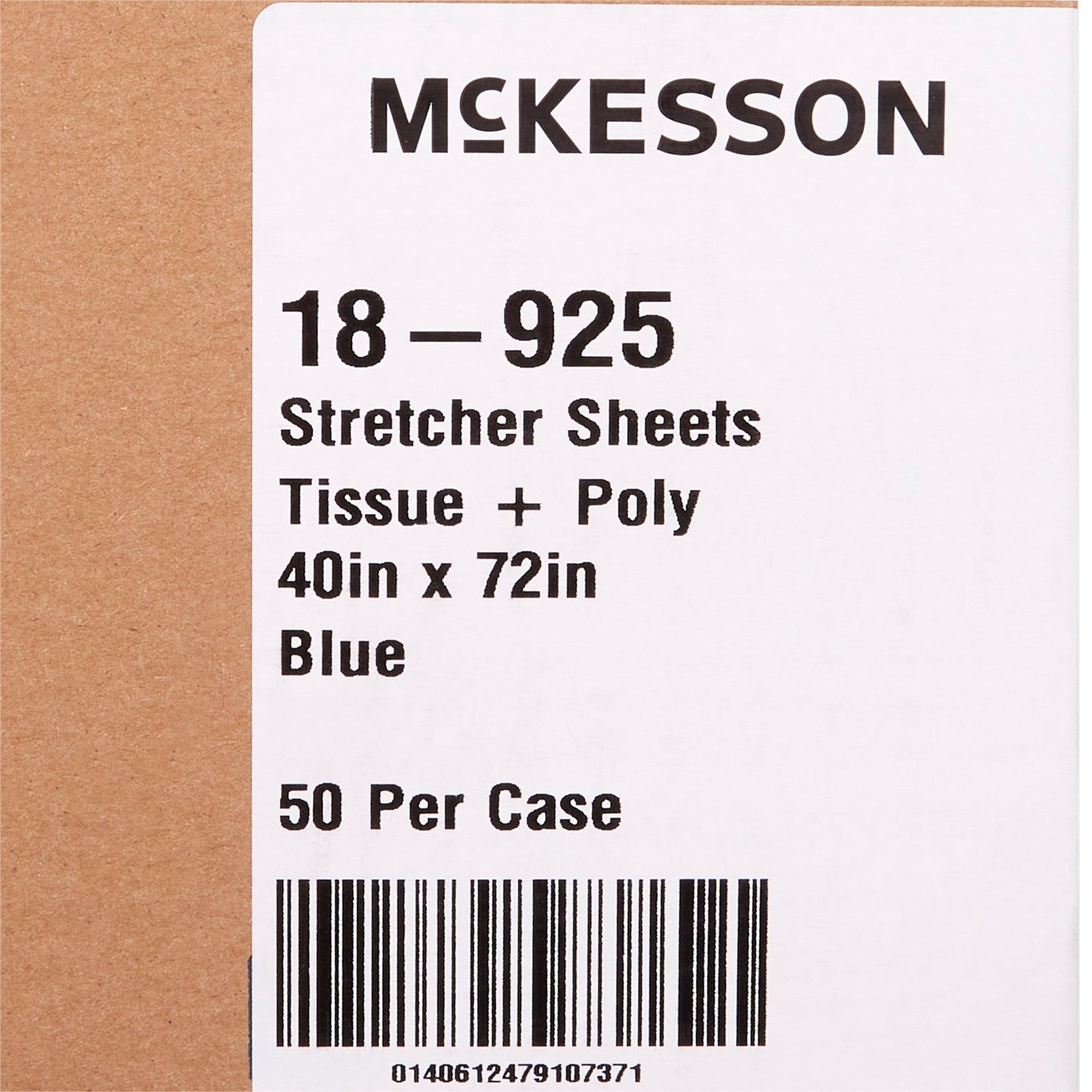 McKesson Blue Flat Stretcher Sheet, 40 x 72 Inch