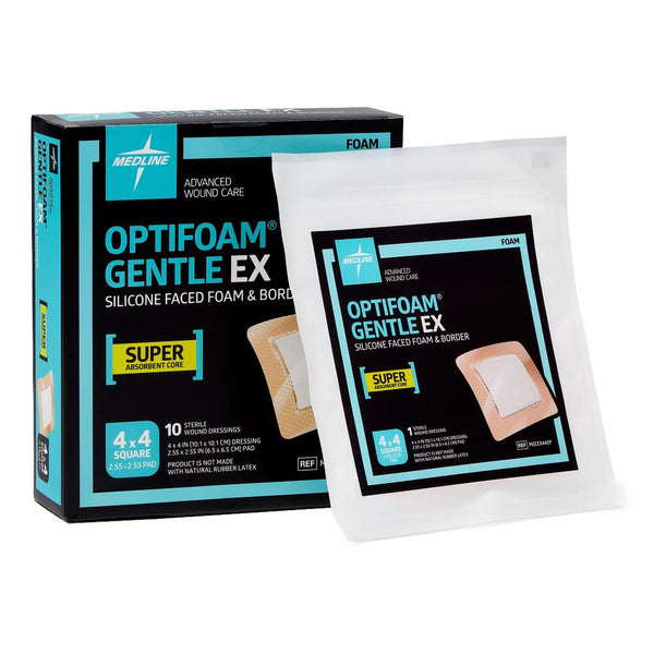 OPTIFOAM GENTLE EX SIL FACED 4"X4" (10/BX 10BX/CS)