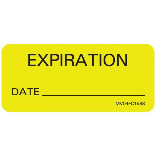 EXPIRATION DATE CHART USE 2 1/4"X1" (420/RL)