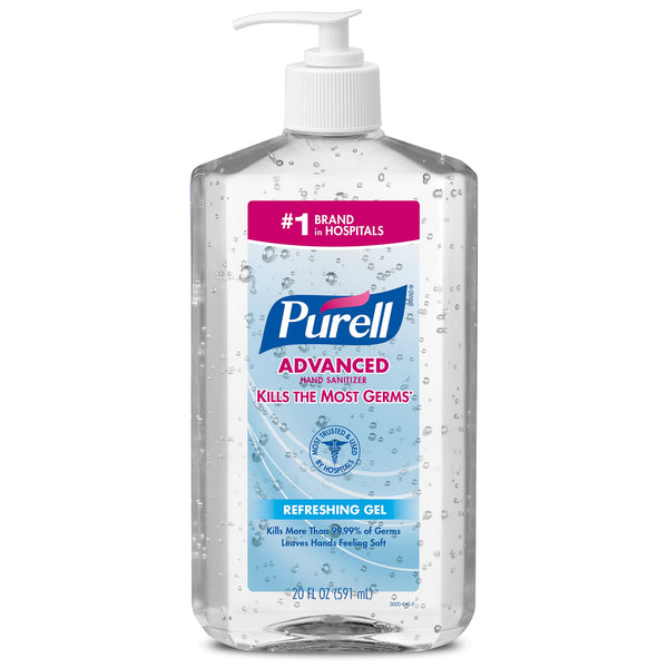 Purell Advanced Hand Sanitizer 70% Ethyl Alcohol Gel, Pump Bottle, 20 oz