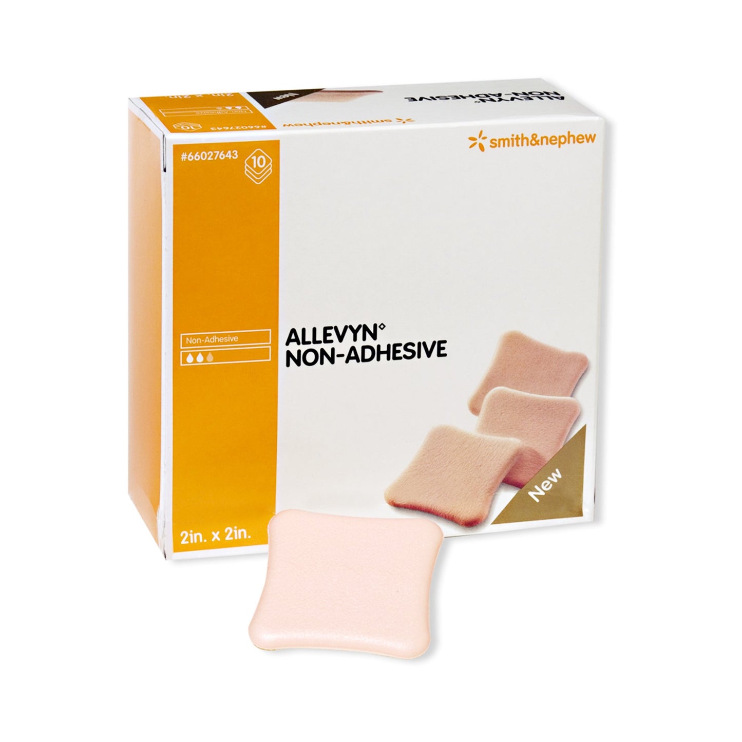 Allevyn Non-Adhesive without Border Foam Dressing, 6 x 6 Inch