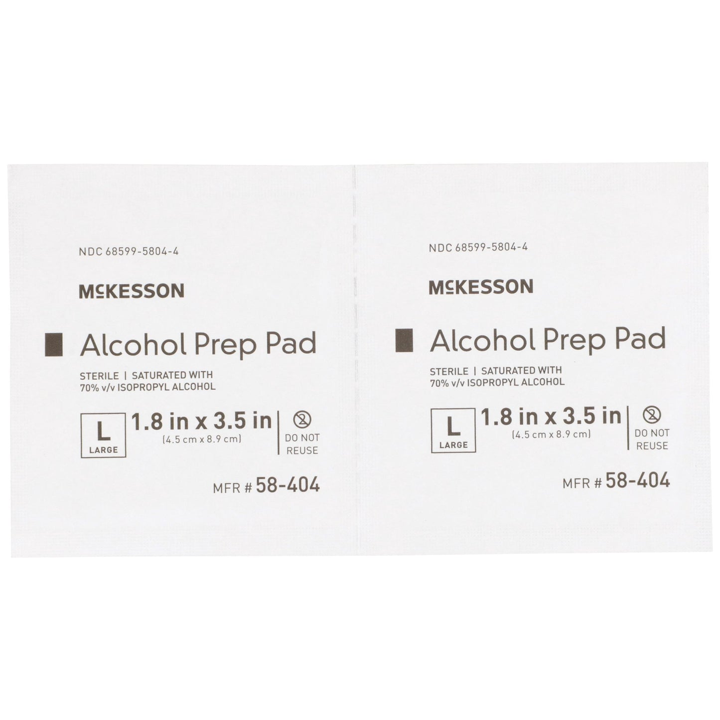 McKesson Alcohol Prep Pad Isopropyl Alcohol, 1-4/5 x 3-1/2 Inch