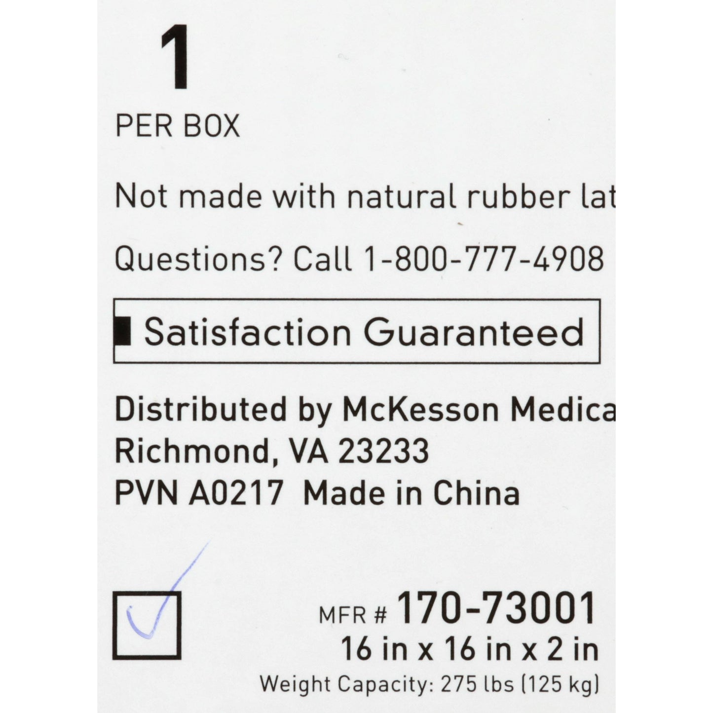 McKesson Gel Protekt Seat Cushion, 16 x 16 x 2 Inch