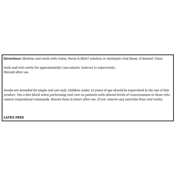 Toothette Plus Oral Swabsticks Foam Tip Untreated, 6-Inch Length, Green