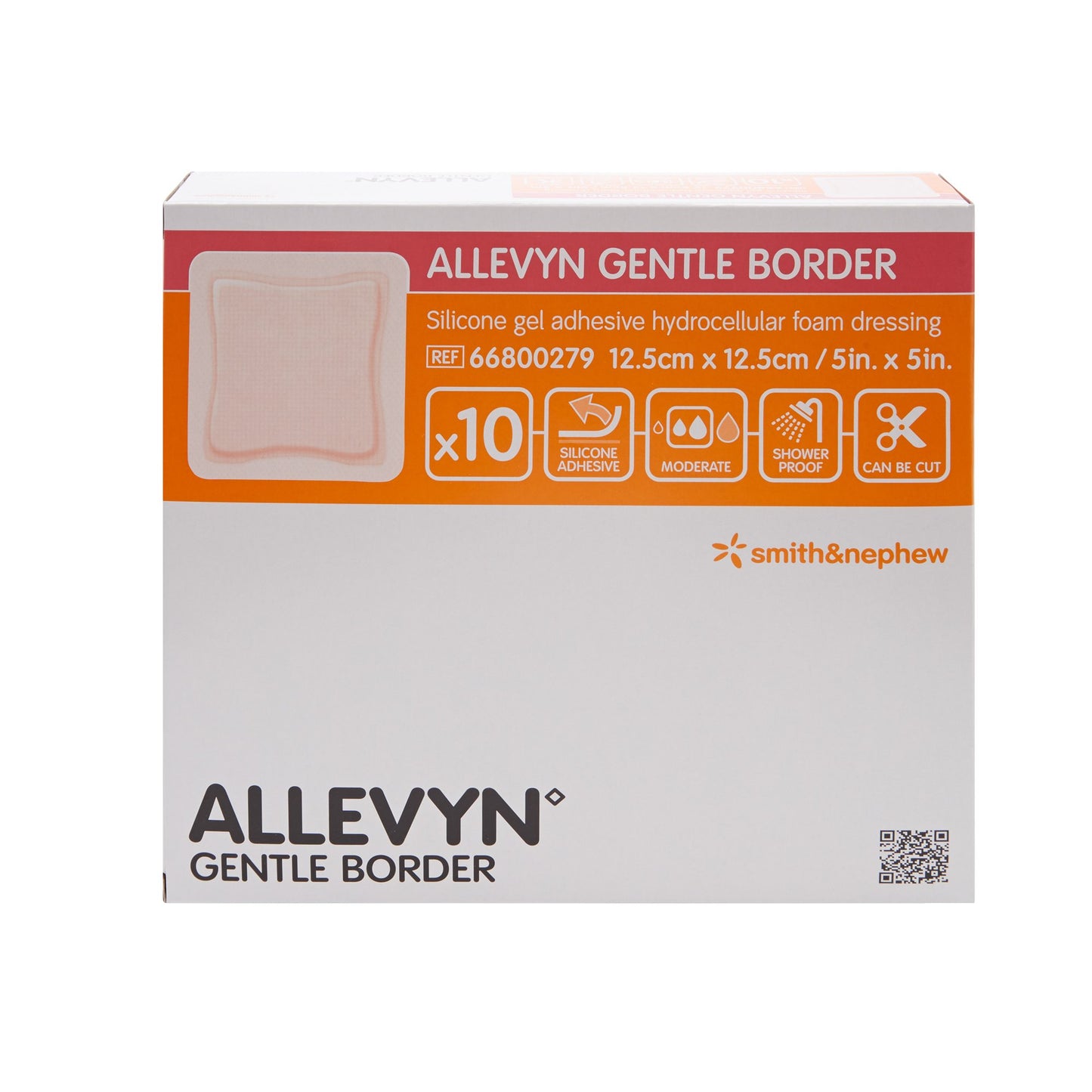 Allevyn Gentle Border Silicone Foam Dressing, 5 x 5 Inch