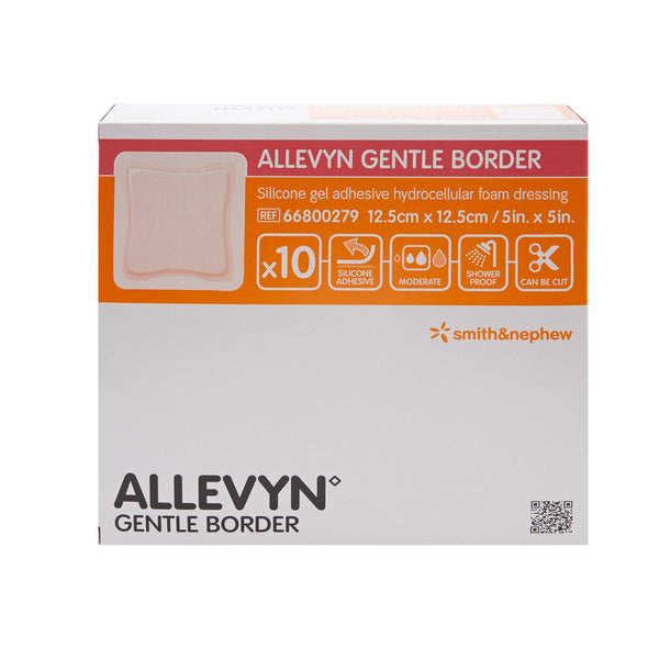 Allevyn Gentle Border Silicone Foam Dressing, 5 x 5 Inch
