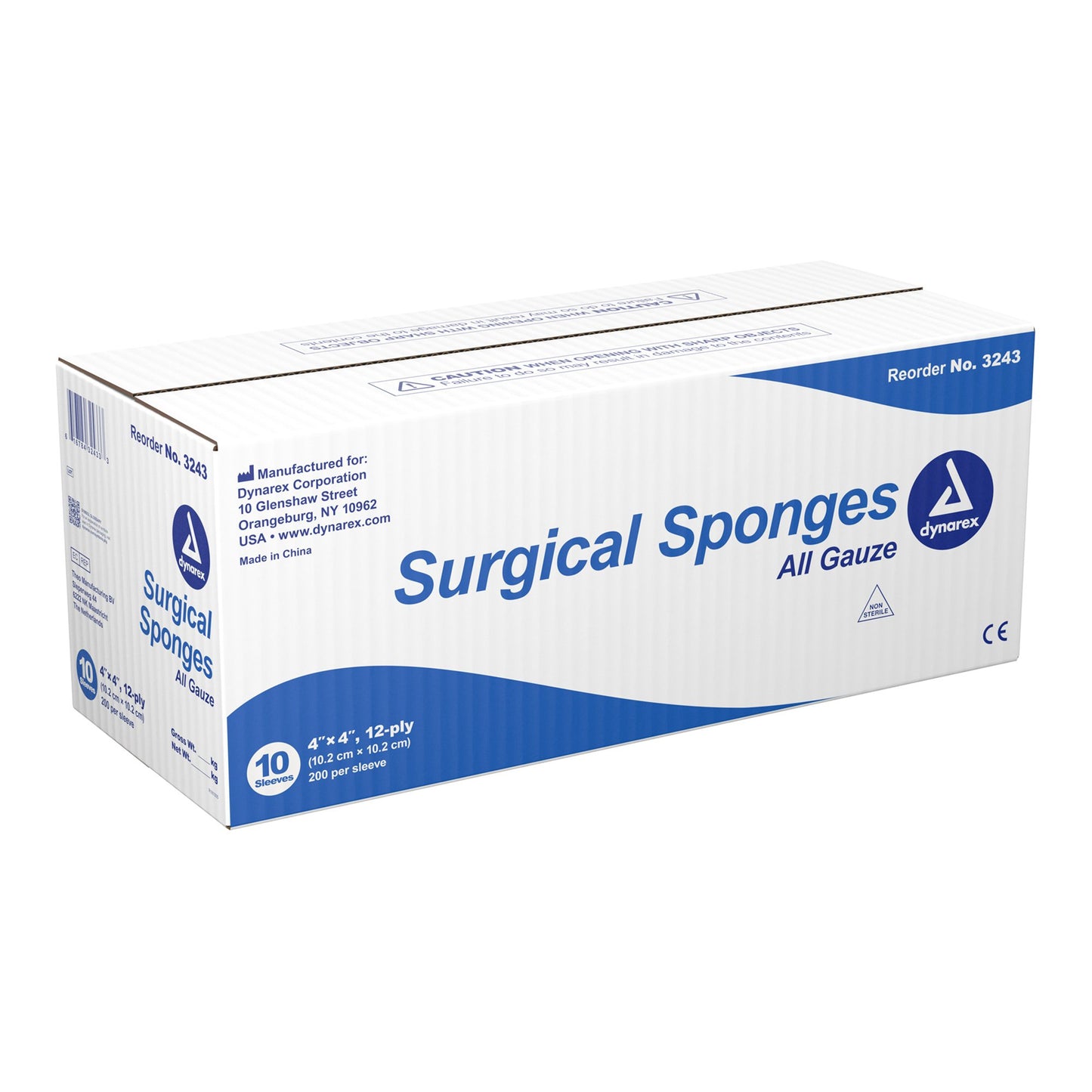 dynarex® Gauze Sponge, 4 x 4 Inch, 12-Ply