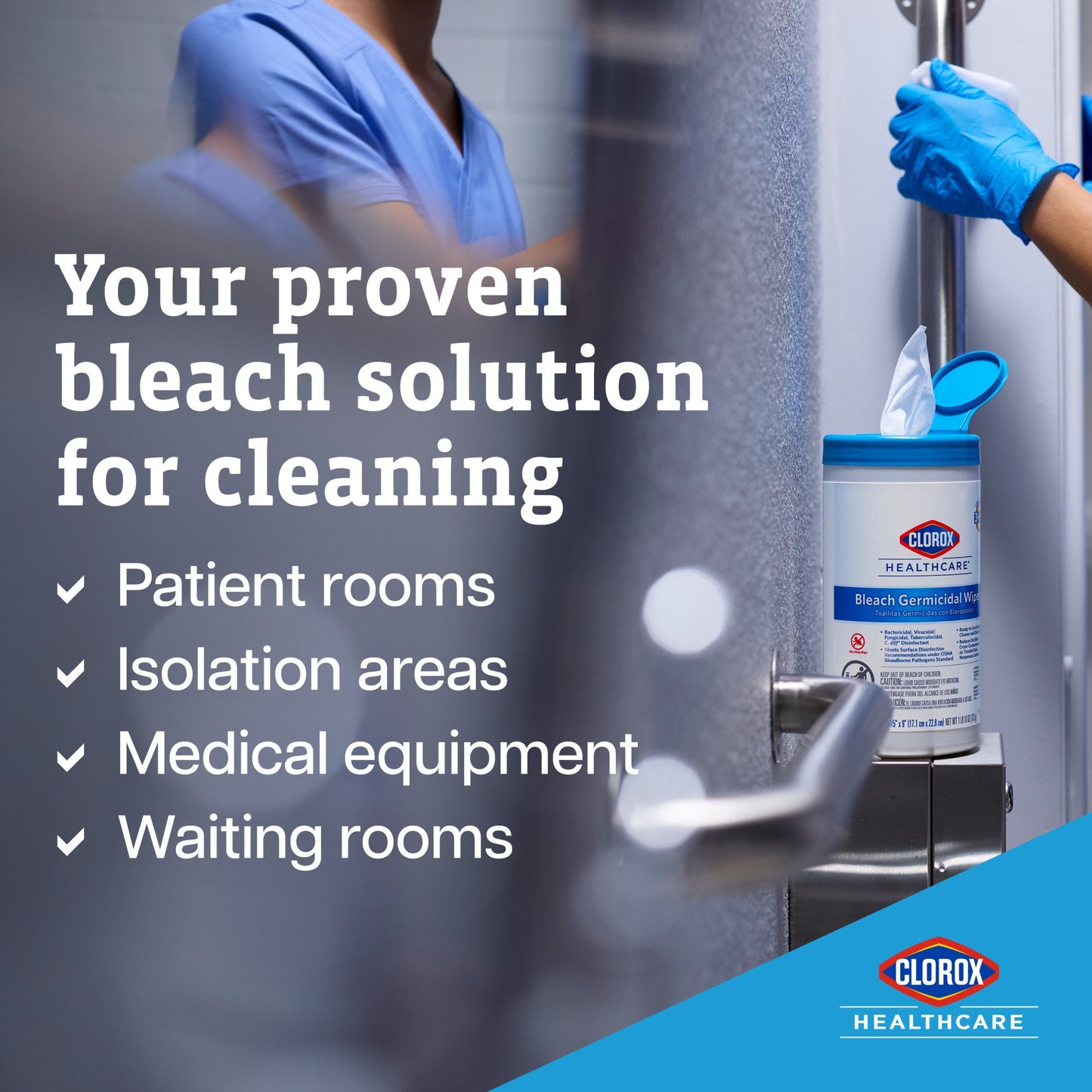 Clorox Healthcare® Bleach Germicidal Wipes, Canister, 150 ct.