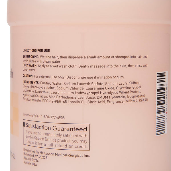McKesson two-in-one shampoo and Body Wash, Apricot Scent, 1 Gallon Jug