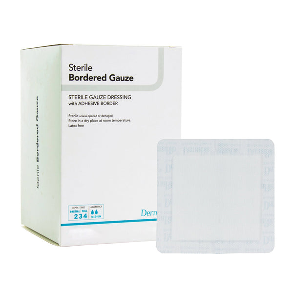 DermaRite® Sterile Gauze Adhesive Dressing, 4 x 10 Inch