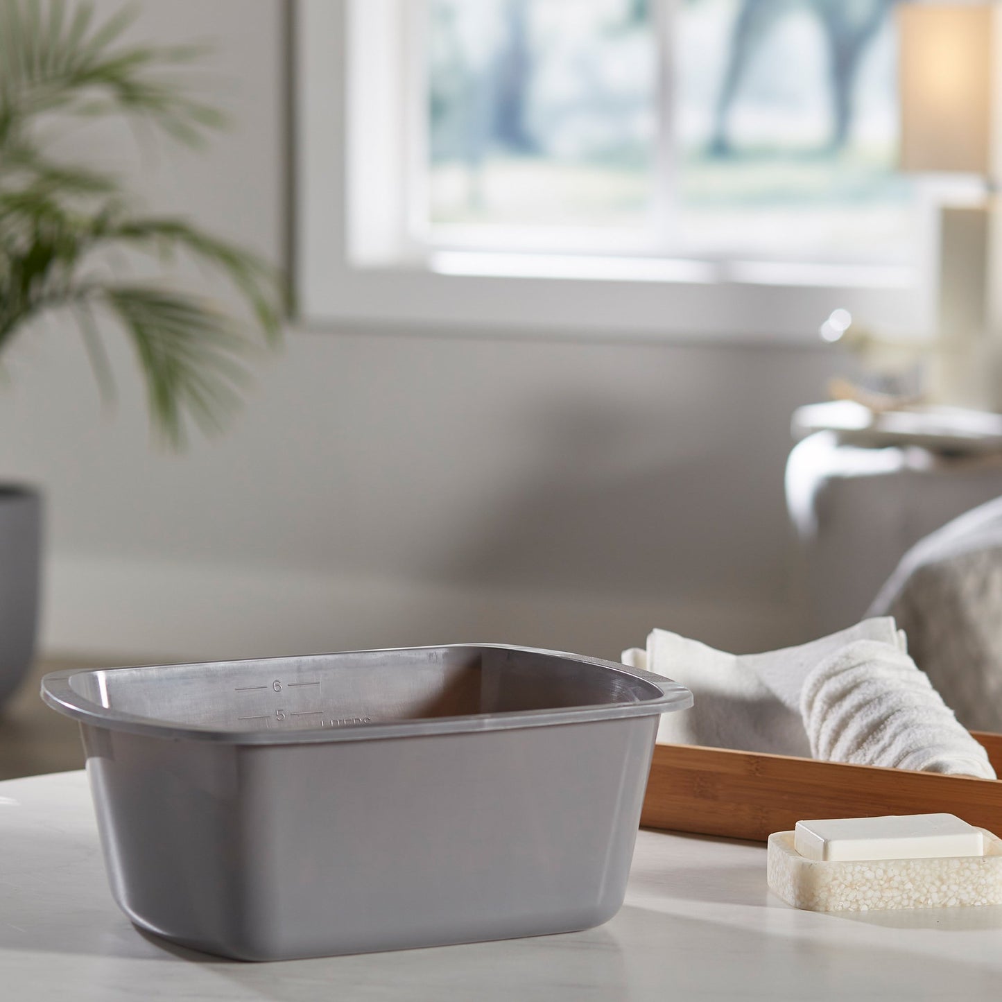 McKesson Wash Basin, Rectangle, 7 Quart, Gray
