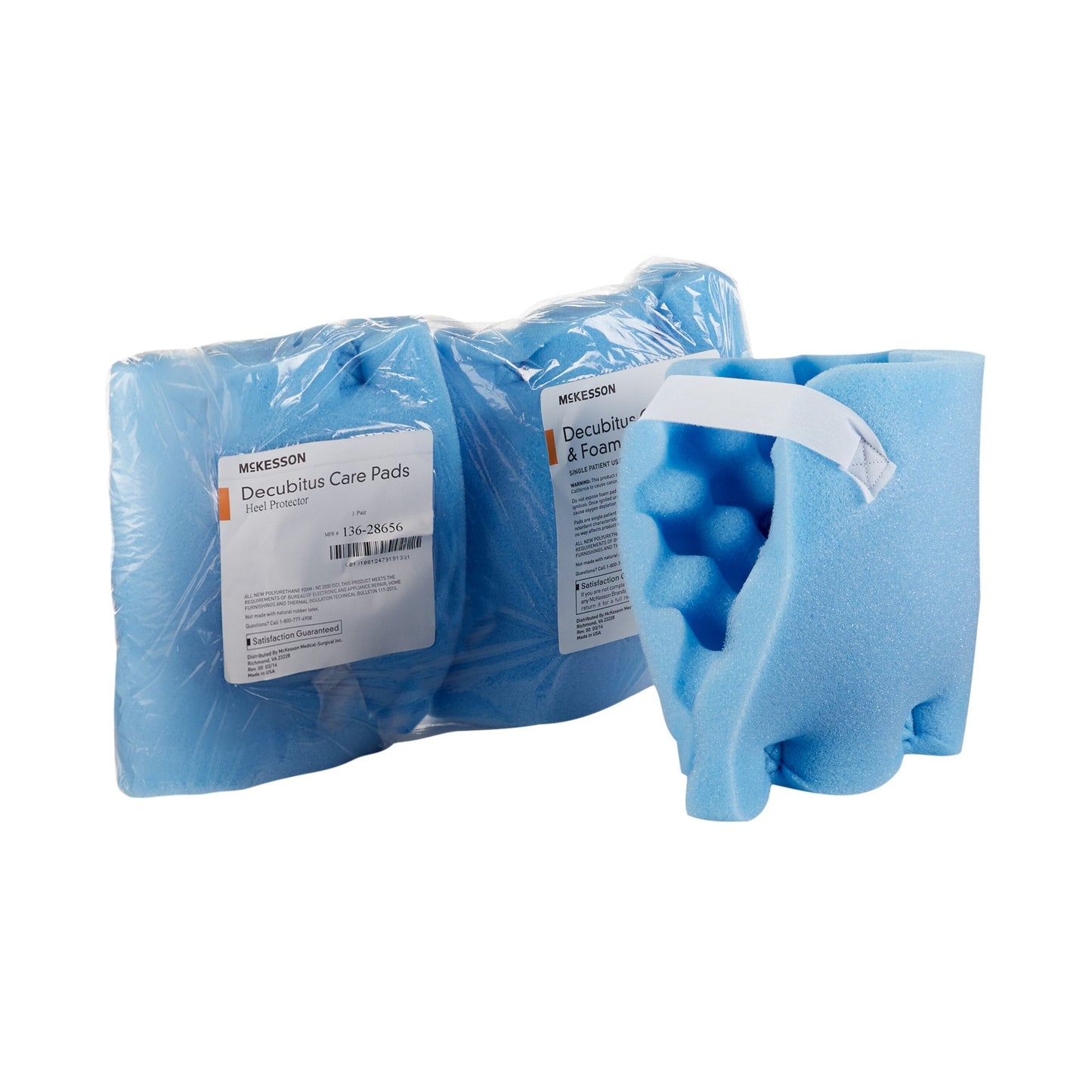 McKesson Heel Protection Pads, Convoluted Foam, Blue, Hook and Loop