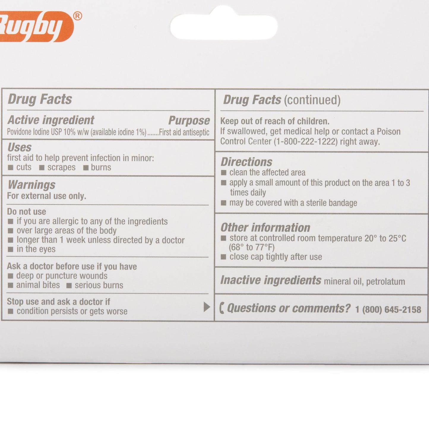 Rugby® Povidone-Iodine Antiseptic Ointment