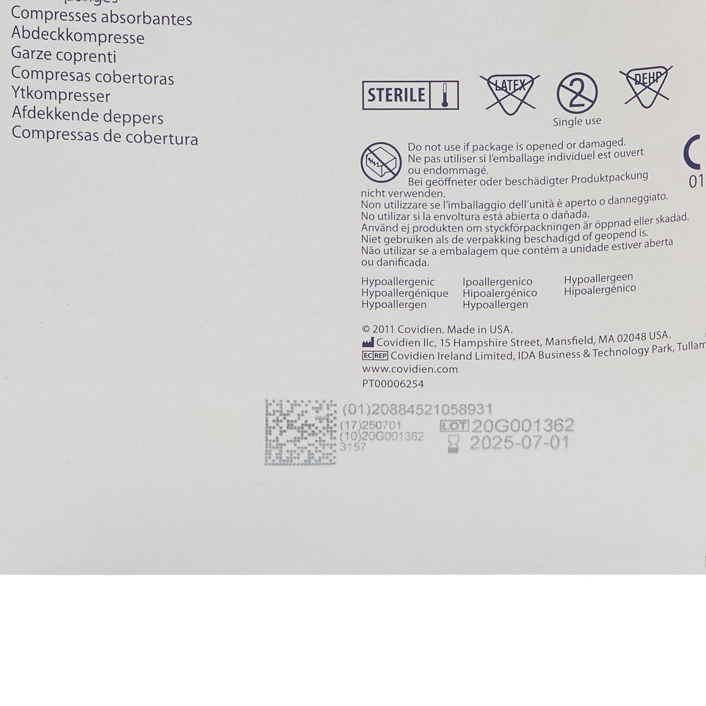 Curity™ Sterile Nonwoven Sponge, 3 x 4 Inch, 4-Ply