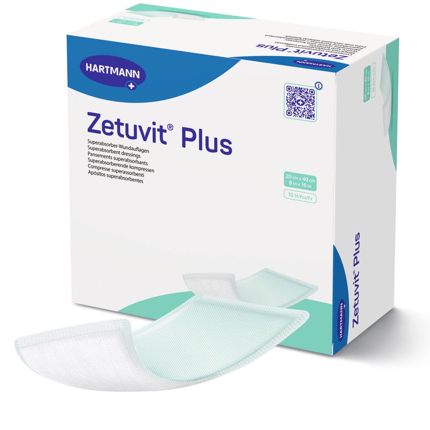 Zetuvit® Plus Sterile Superabsorbent Dressing, 8 x 16 Inch