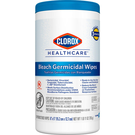 Clorox Healthcare® Bleach Germicidal Wipes, Canister, 150 ct.
