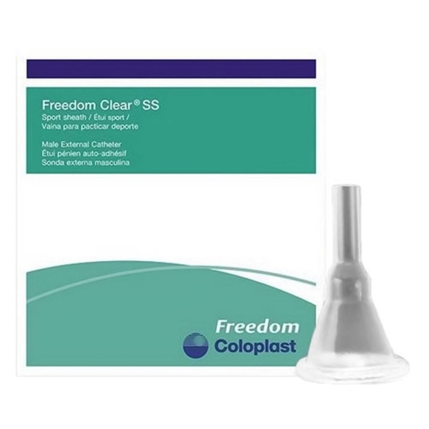 Freedom Clear® SS Male External Catheter, 23mm diameter, Sport length