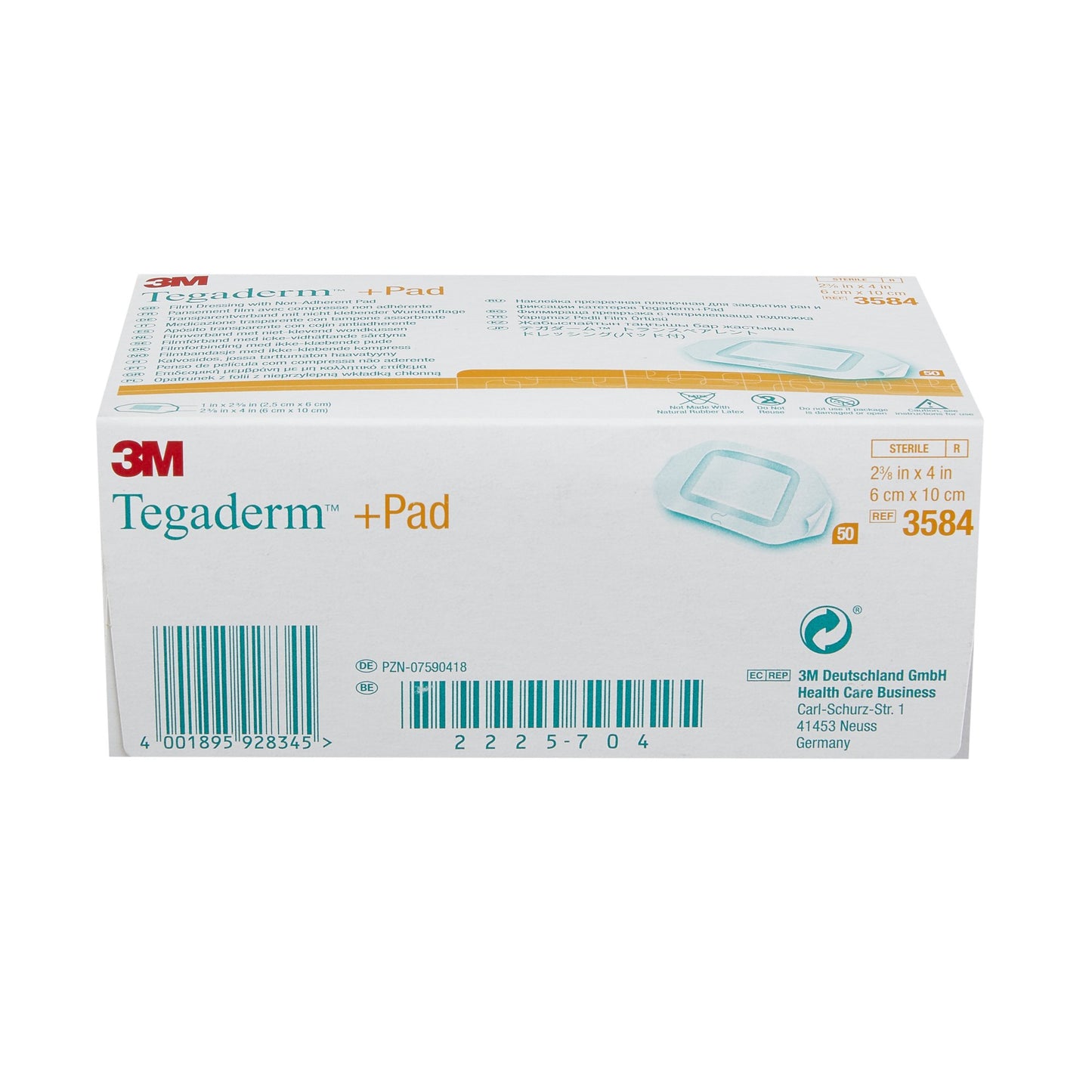 3M™ Tegaderm™ Transparent Film Dressing with Pad, 2-3/8 x 4 Inch