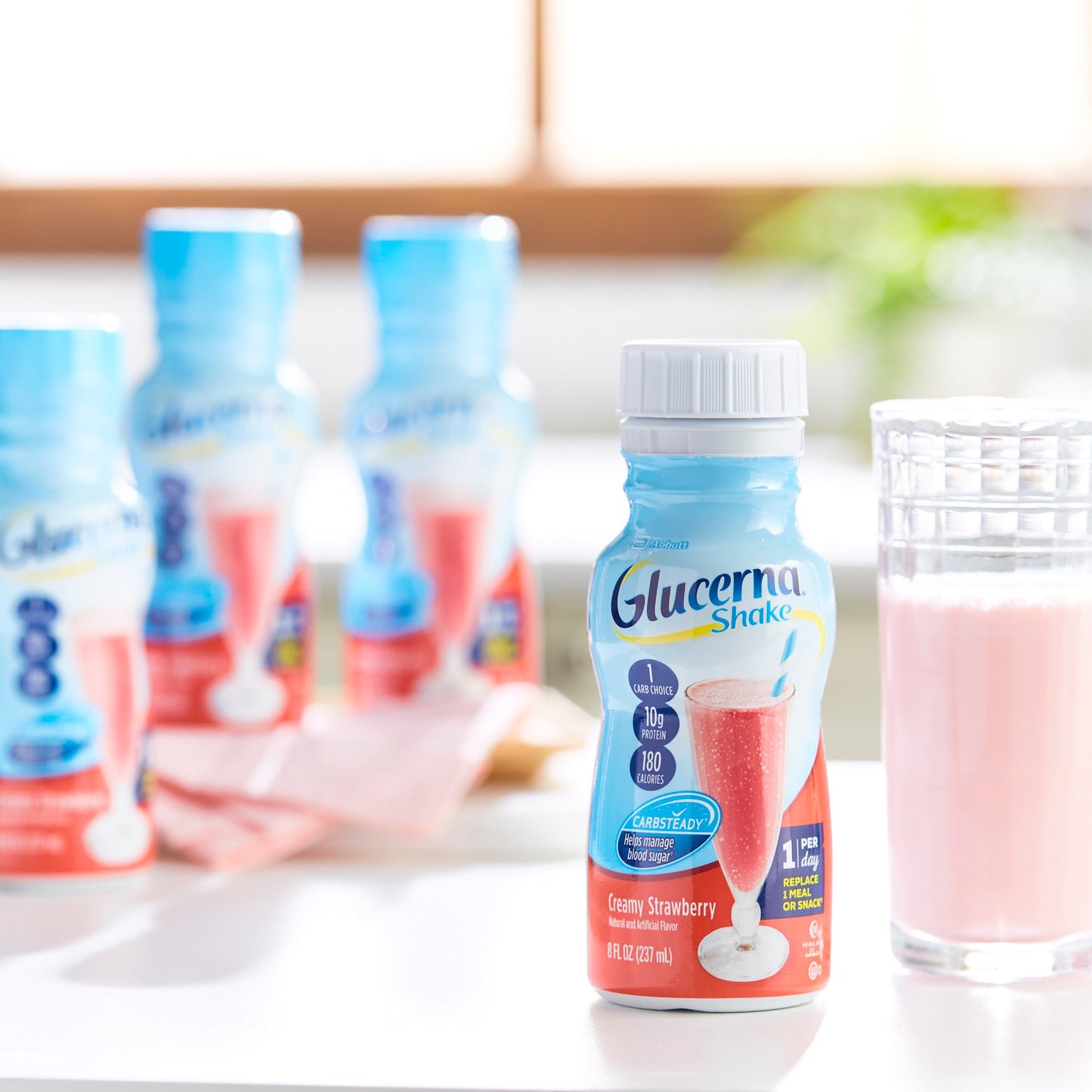 Glucerna® Original Shake, Strawberry Flavor, 8-ounce bottle