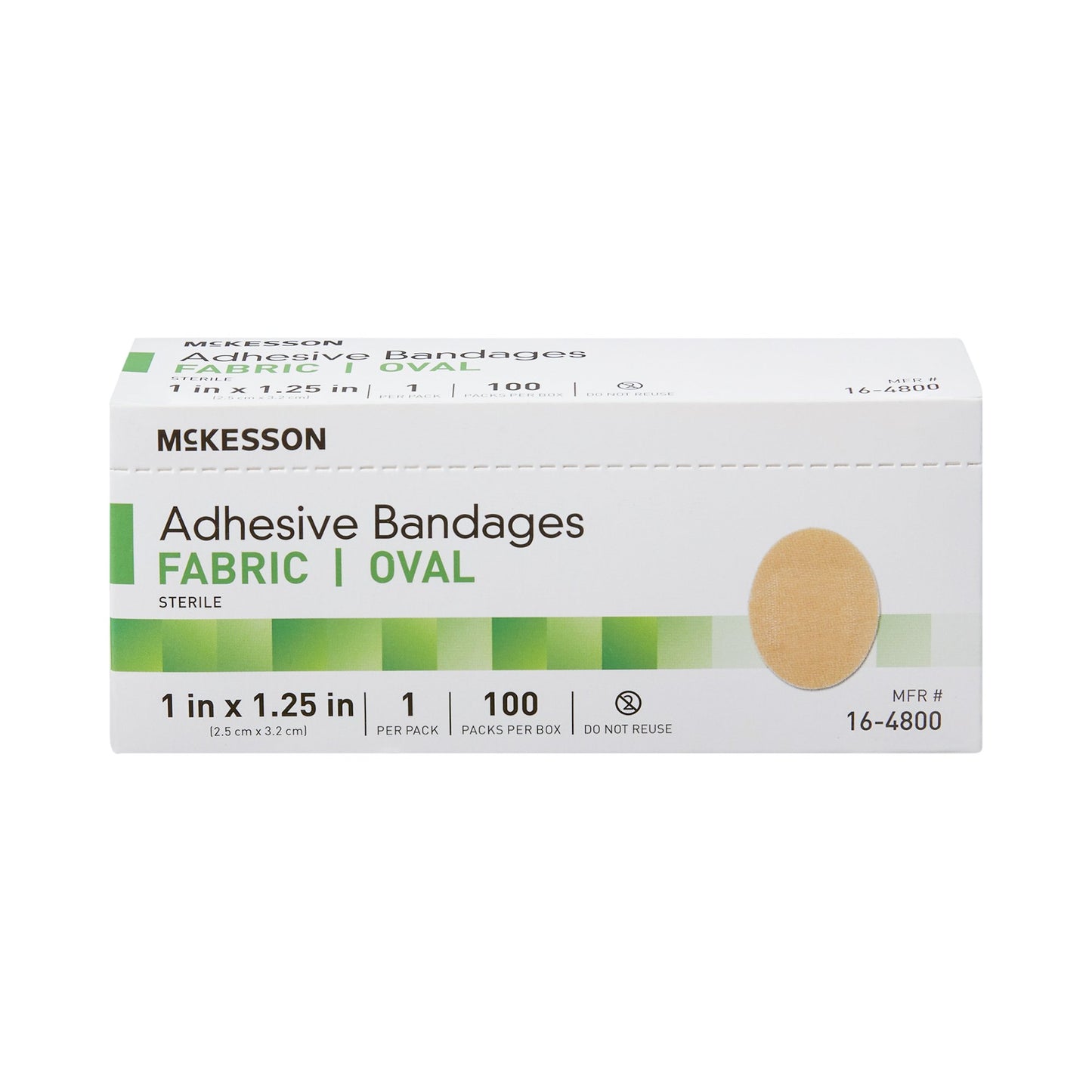 McKesson Oval Tan Adhesive Strip, 1 x 1-1/4 Inch