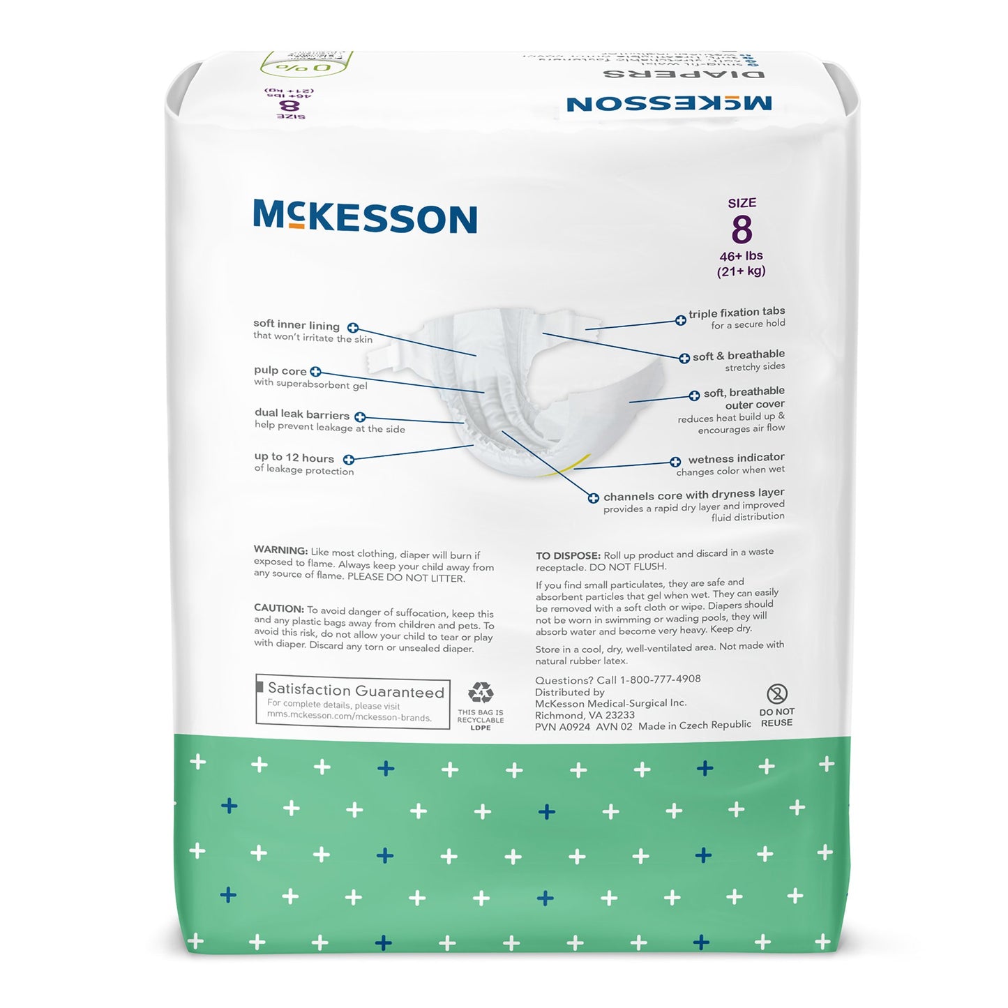 McKesson Youth Diaper / Incontinence Brief for Children weighing 46 lbs. or more