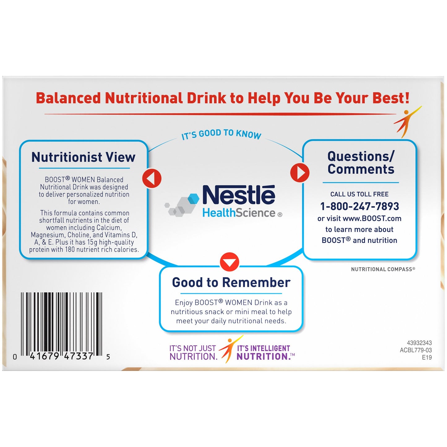Boost® Women Vanilla Balanced Nutritional Drink, 8 oz. Bottle