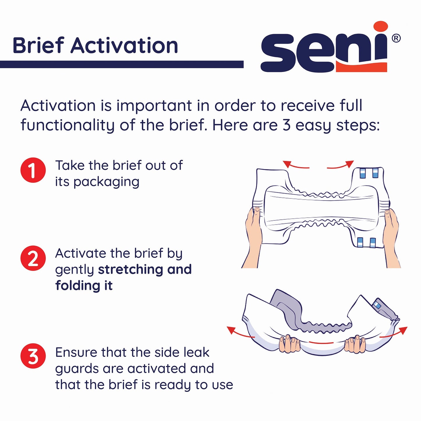 Seni® Classic Plus Moderate to Heavy Absorbency Incontinence Brief, Large