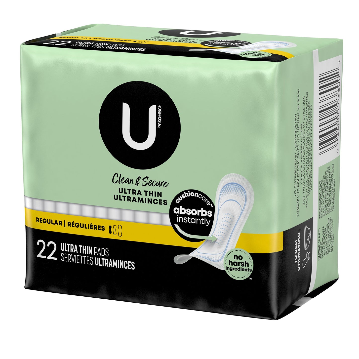 U by Kotex® Security® Ultra Thin Pad, Regular Absorbency