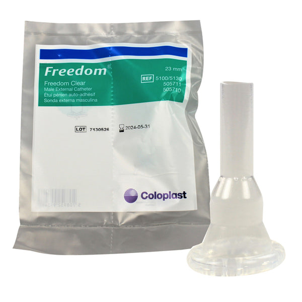Freedom® Clear Silicone Male External Catheter, 23 mm, Small