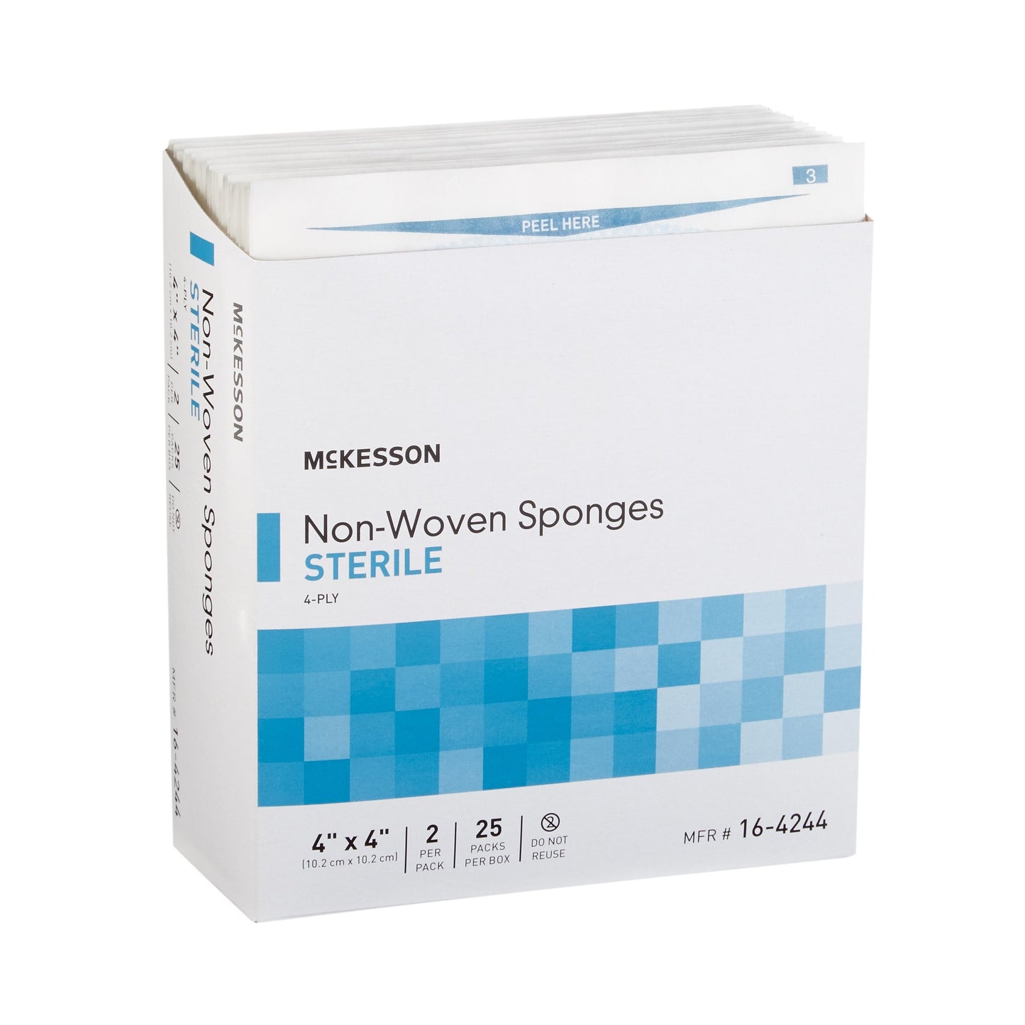 McKesson Sterile Nonwoven Sponge, 4 x 4 Inch, 4-Ply