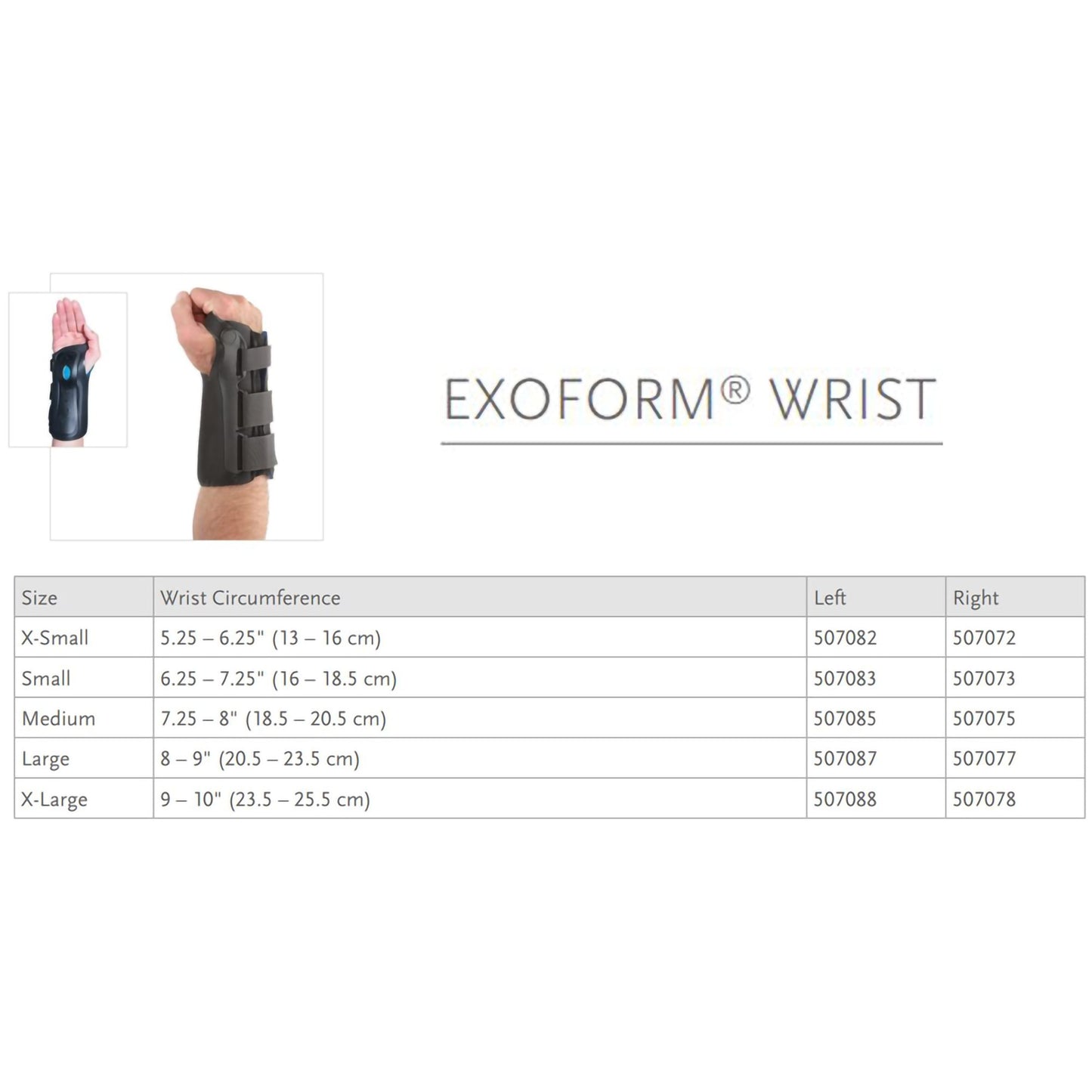 Ossur Exoform® Right Wrist Brace, Large