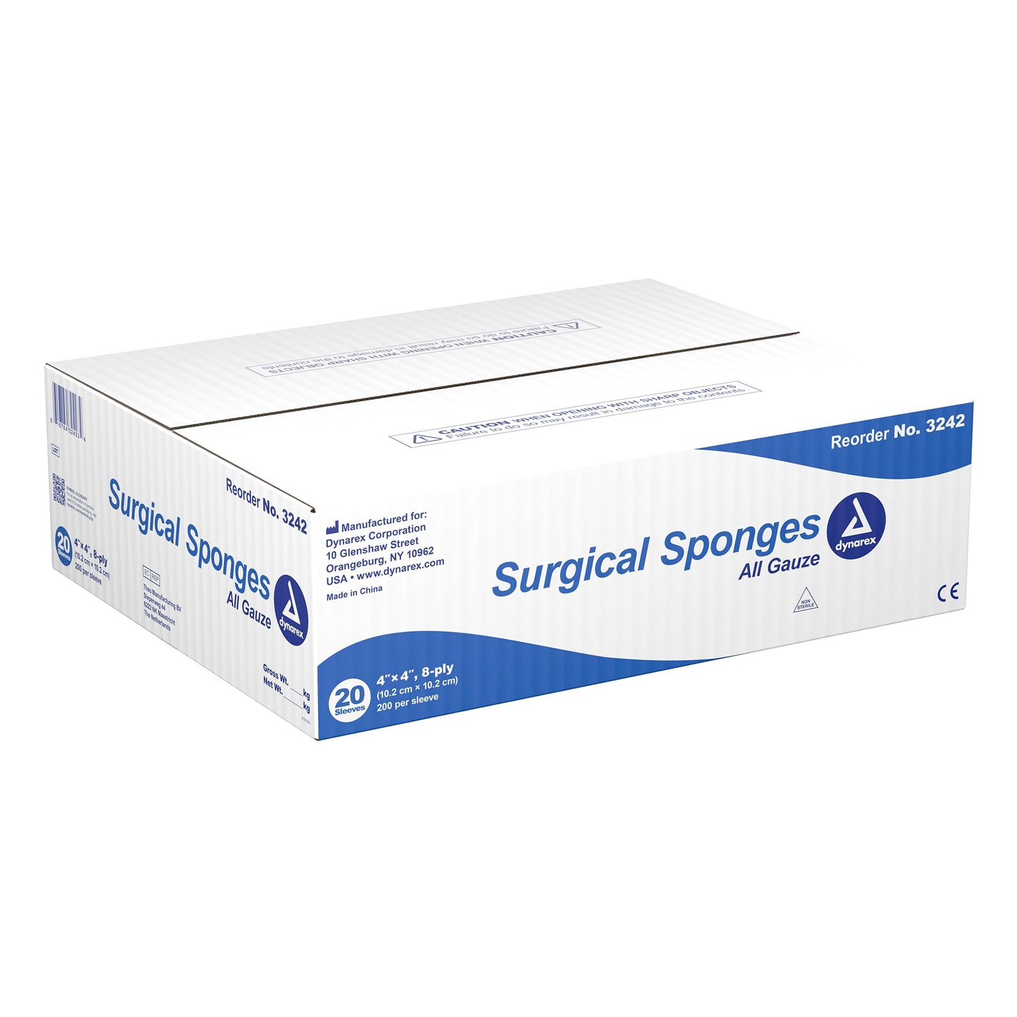 dynarex® Gauze Sponge, 4 x 4 Inch, 8-Ply
