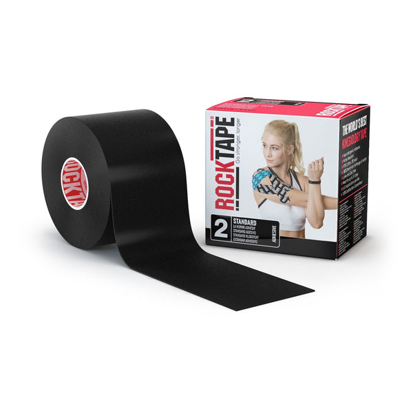 Rock Tape® Cotton / Nylon Kinesiology Tape, 2 Inch x 16.4 Foot, Black
