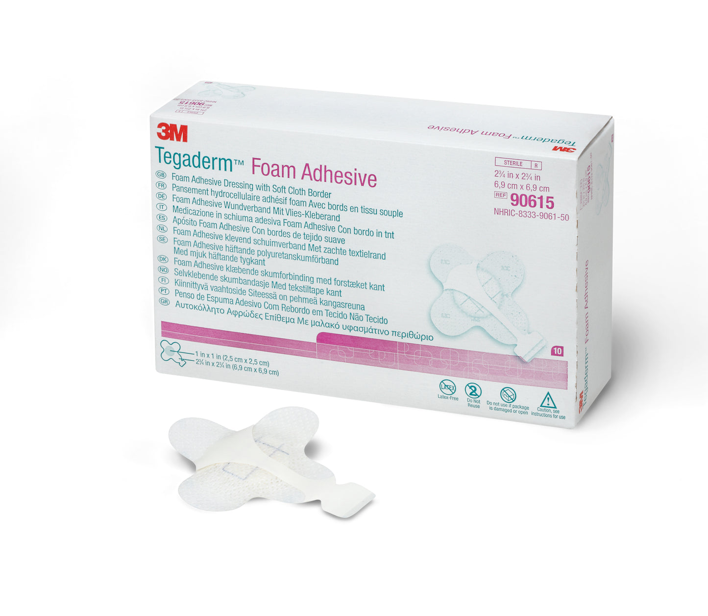 3M™ Tegaderm™ High Performance Adhesive with Border Foam Dressing, 2¾ x 2¾ Inch