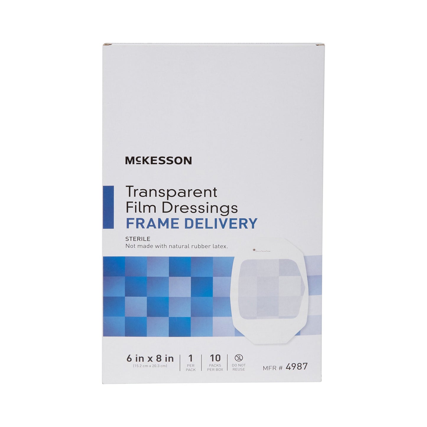 McKesson Octagonal Dressing with Frame-Style Delivery, 6 x 8 Inch, Transparent