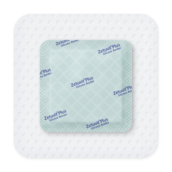 Zetuvit® Plus Silicone Border Super Absorbent Dressing, 4 x 4 Inch