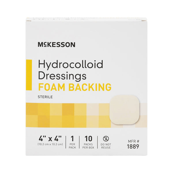 McKesson Hydrocolloid Dressing with Foam Backing, 4 x 4 Inch