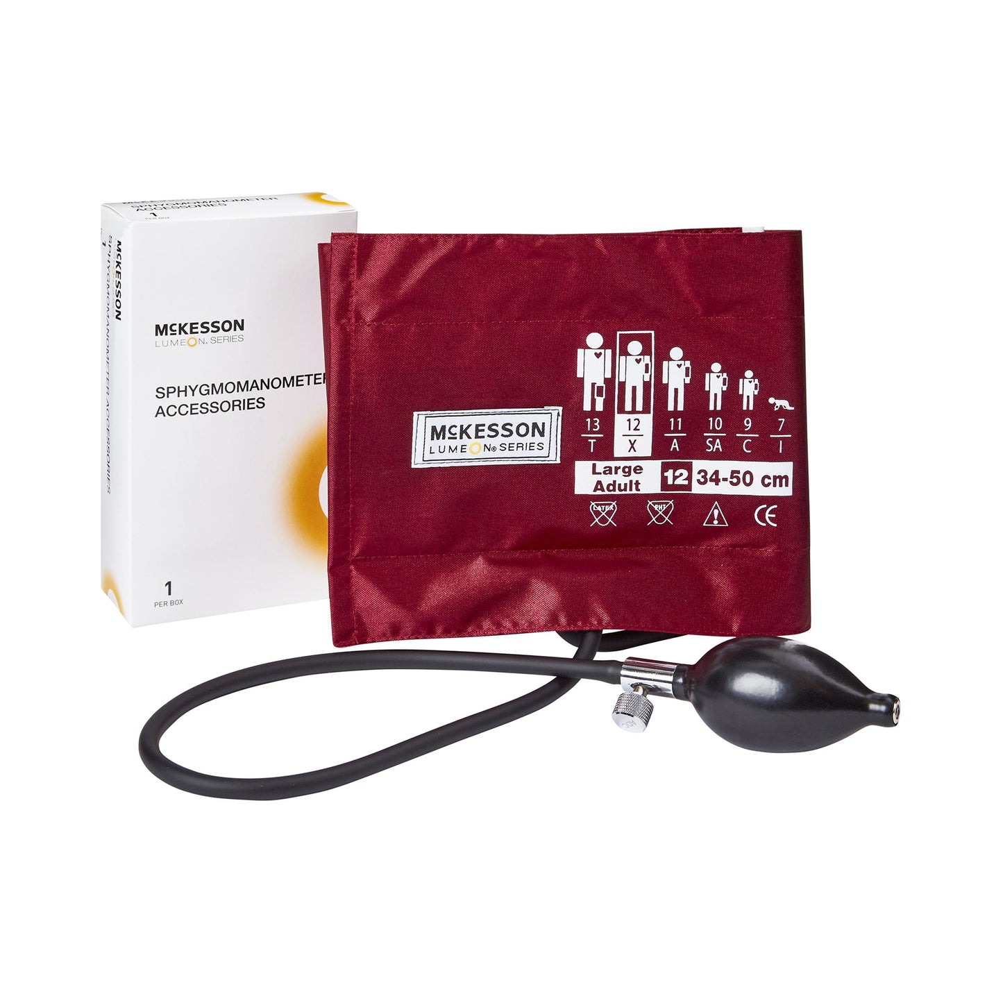 McKesson Lumeon™ Blood Pressure Cuff and Bulb, Large Cuff, 34 – 50 cm, Adult