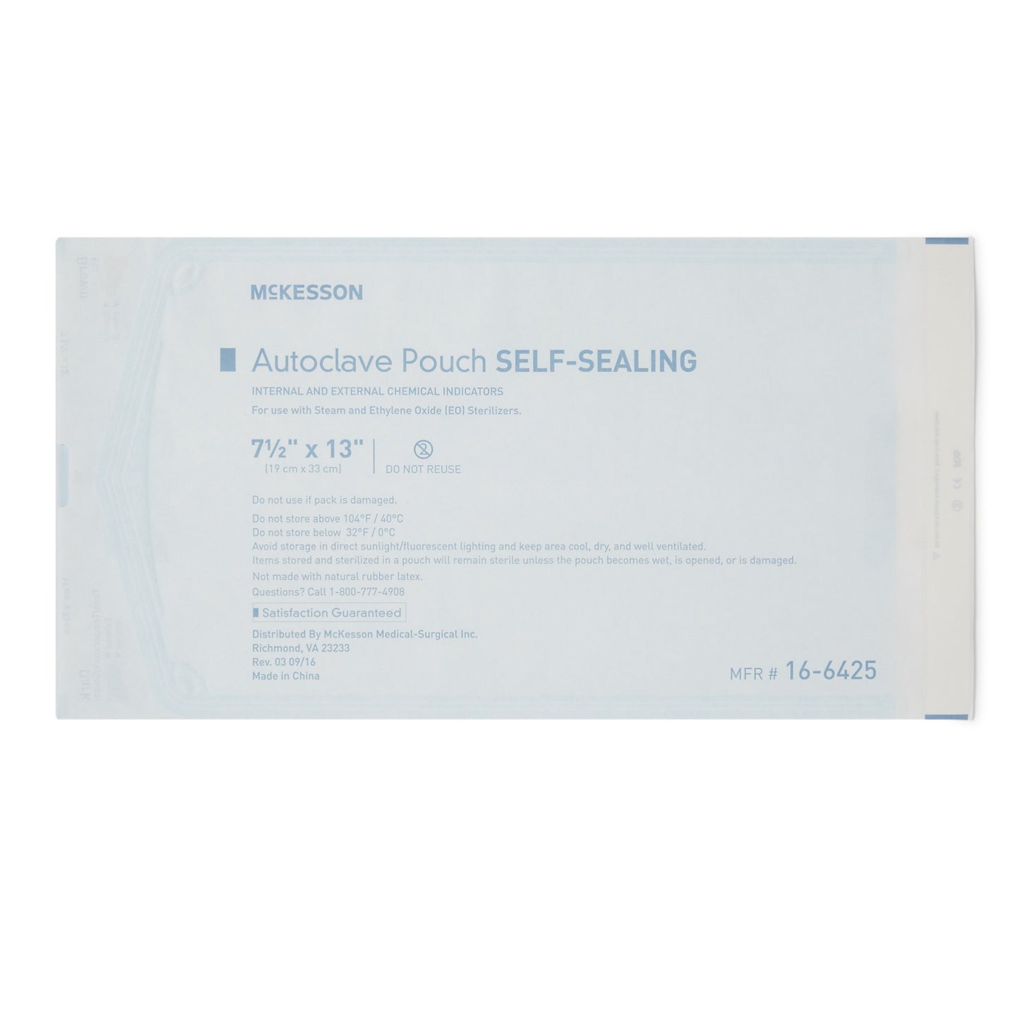 McKesson Sterilization Pouch, 7½ x 13 Inch