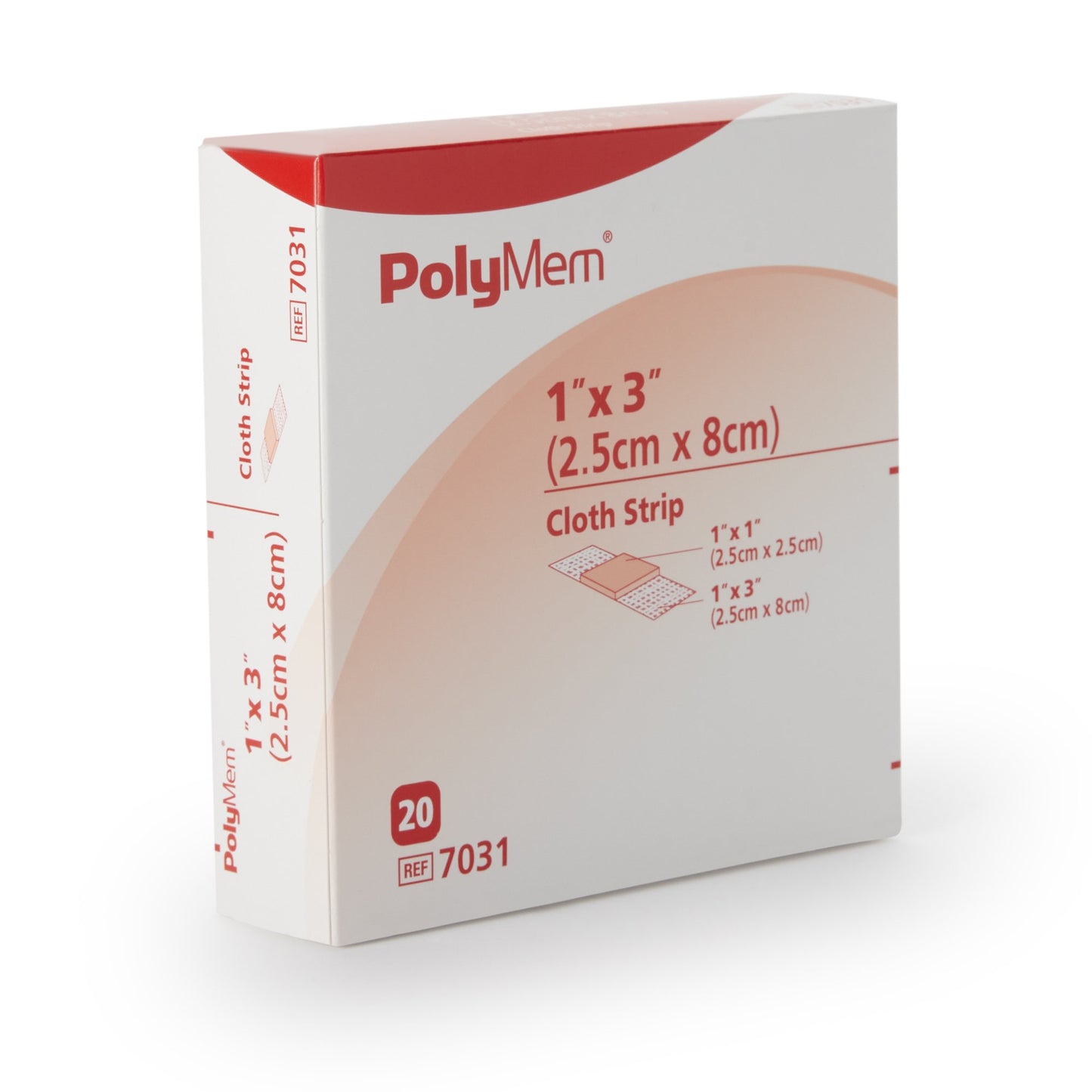PolyMem® Pink / White Adhesive Strip, 1 x 3 Inch