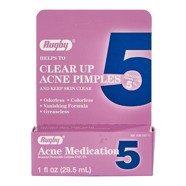 Rugby® Clear Up Acne Pimples, 5% Benzoyl Peroxide, 1-ounce Tube