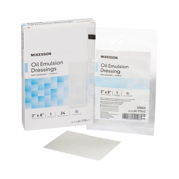 McKesson Oil Emulsion Impregnated Dressing, 3 x 8 Inch