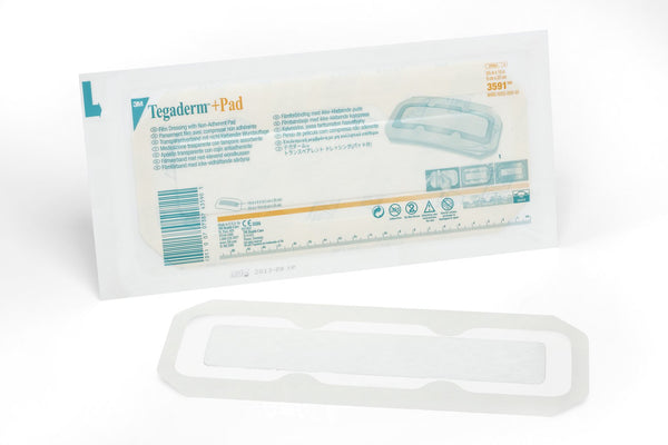 3M™ Tegaderm™ Transparent Film Dressing with Pad, 3-1/2 x 10 Inch