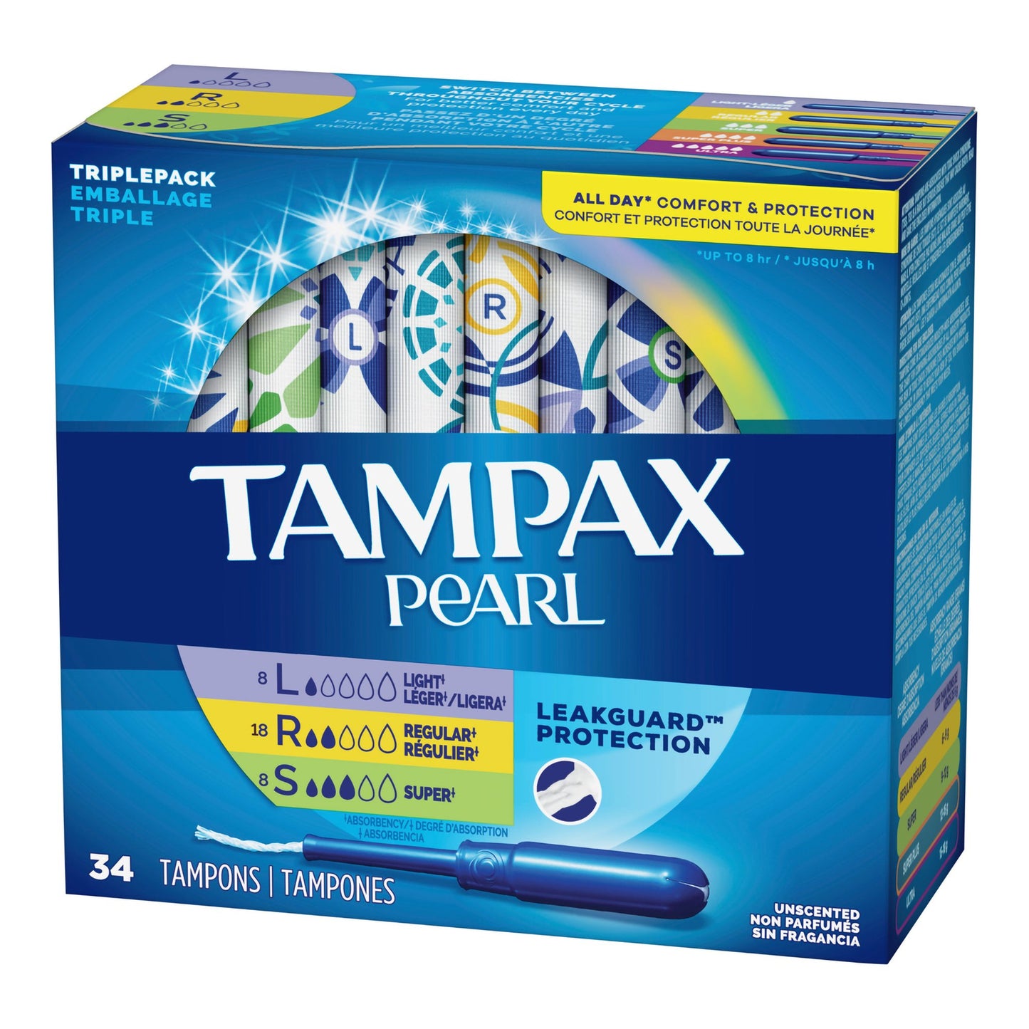 Tampax® Pearl Tampons Triple Pack, 34 ct.
