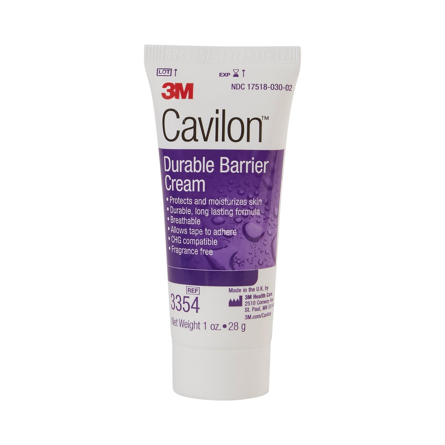 3M Cavilon™ Skin Protectant, Unscented Cream, 28 Gram Tube
