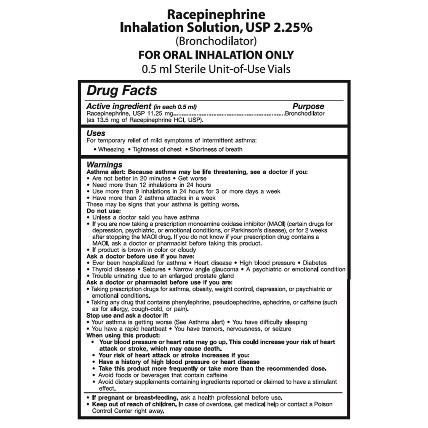 Nephron Inhalation Solution, 0.5 mL Vial