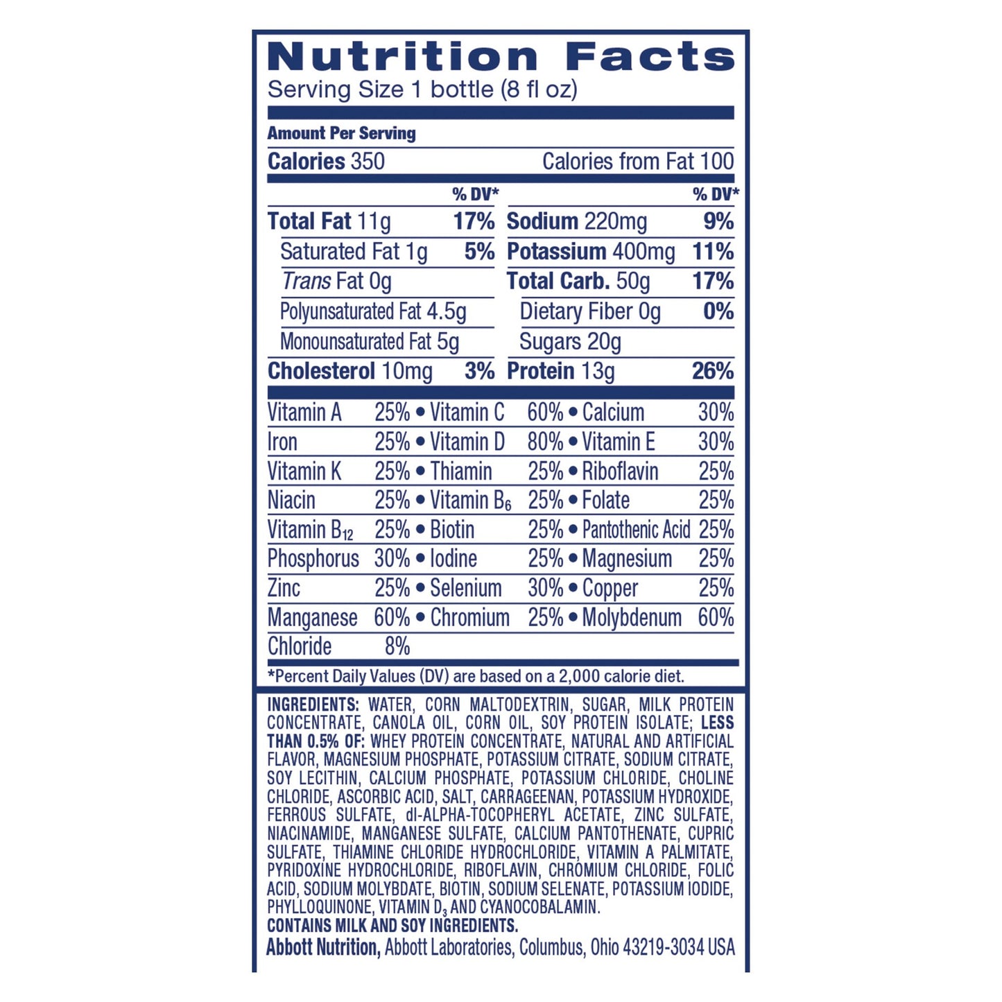 Ensure® Plus Therapeutic Nutrition, Chocolate, 8-ounce bottle